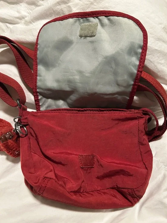 Kipling Burgundy Small Crossbody Bag with Monkey Charm - Picture 3 of 8